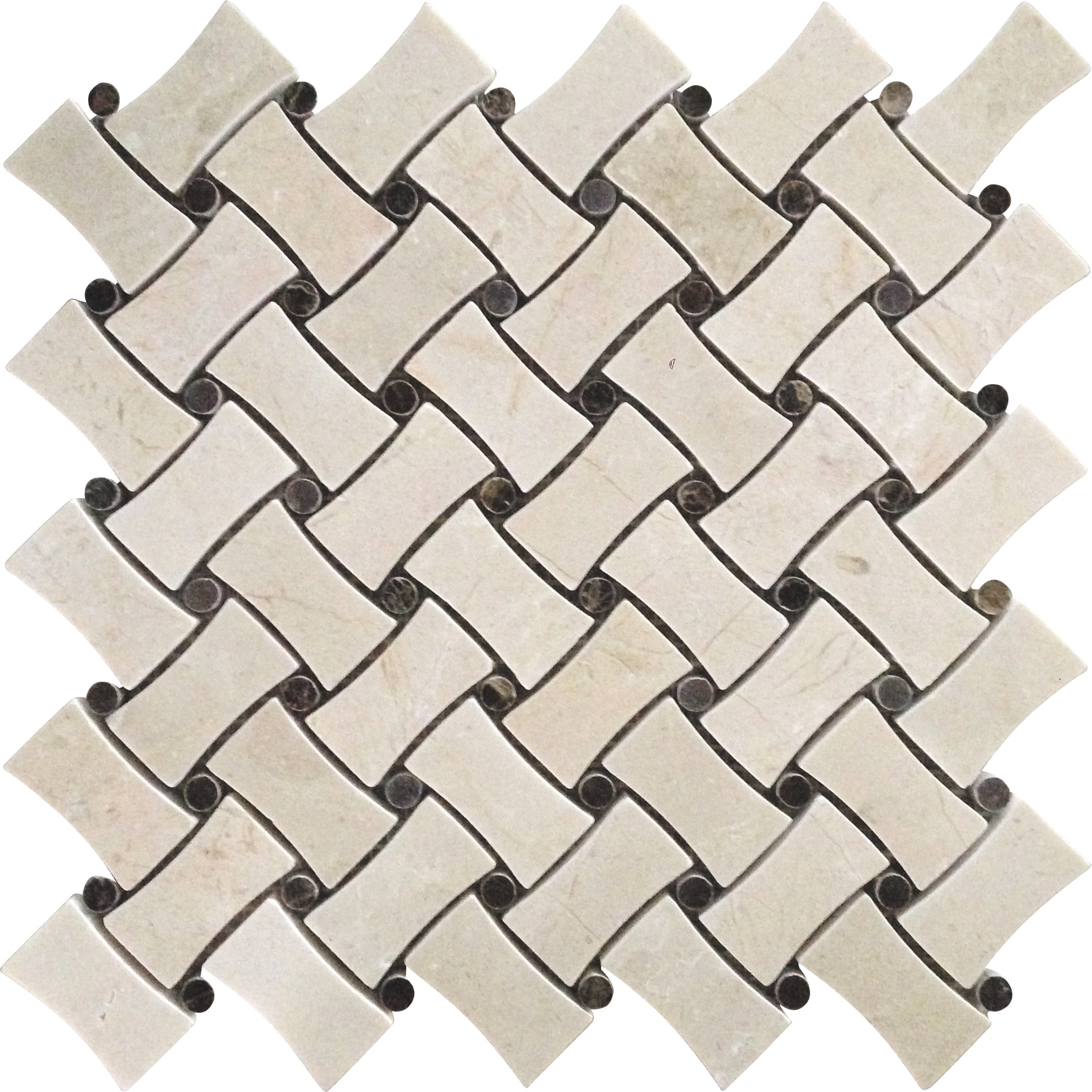 5 pack Beige 11-in x 11-in Polished Marble Basketweave Patterned Floor ...
