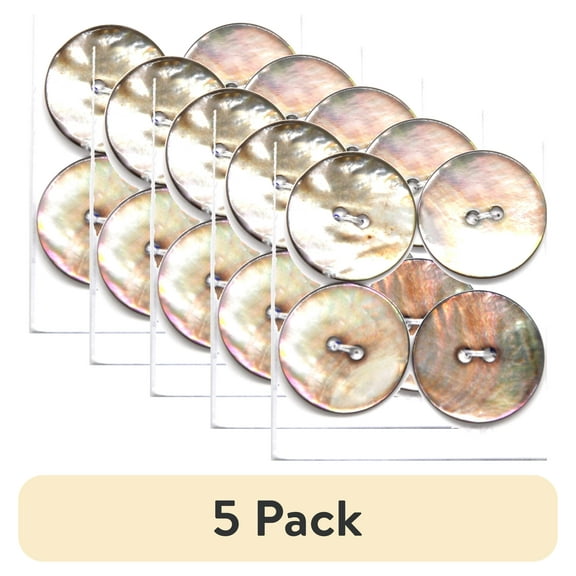 (5 pack) Belagio Iridescent Shell Buttons, Sewing Fasteners, 4 Pieces