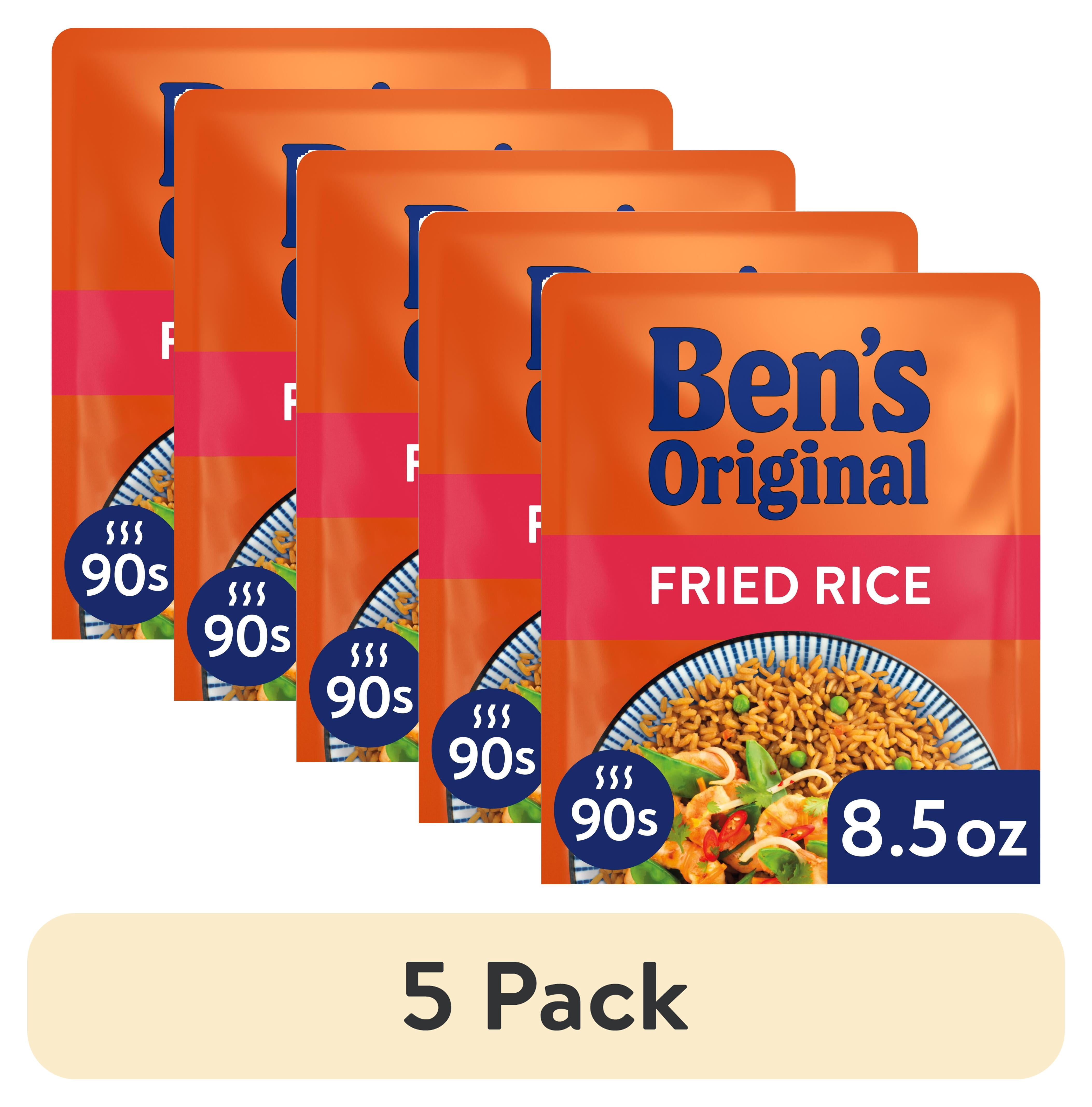 (5 pack) Ben's Original Ready Rice Fried Rice, With Peas and Carrots, 8.5 oz Pouch