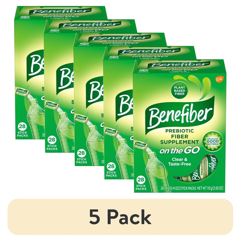benefiber glp 1 (5 pack) Benefiber On The Go Prebiotic Glp-1 Friendly Fiber Supplement  Powder for Digestive Health, Unflavored Powder Stick packs