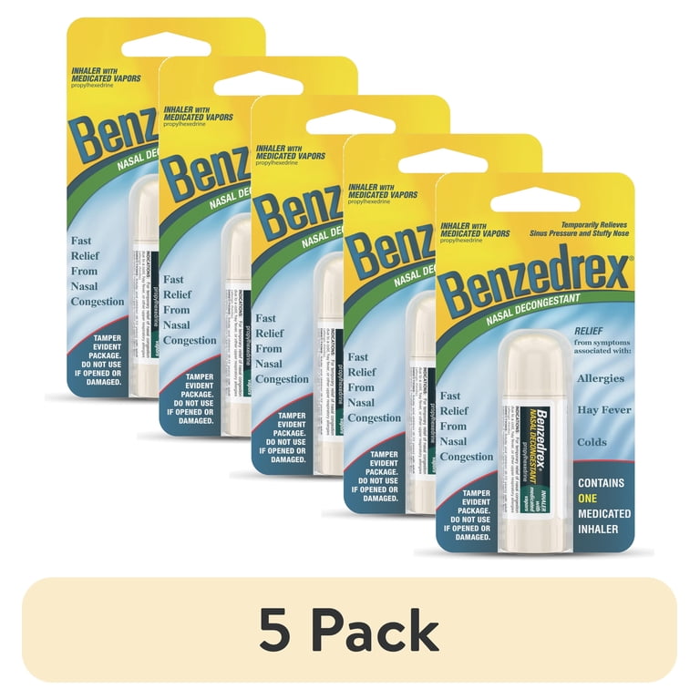 dihexa nasal spray Benzedrex Decongestant Inhaler, Medicated Nasal Vapor Inhaler, 1 Count (pack of 12) 5 pack) Benzedrex Nasal Decongestant