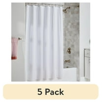 (5 pack) Better Homes & Gardens Extra Long Heavyweight PEVA Shower Liner, 70" W x 78" H, Arctic White
