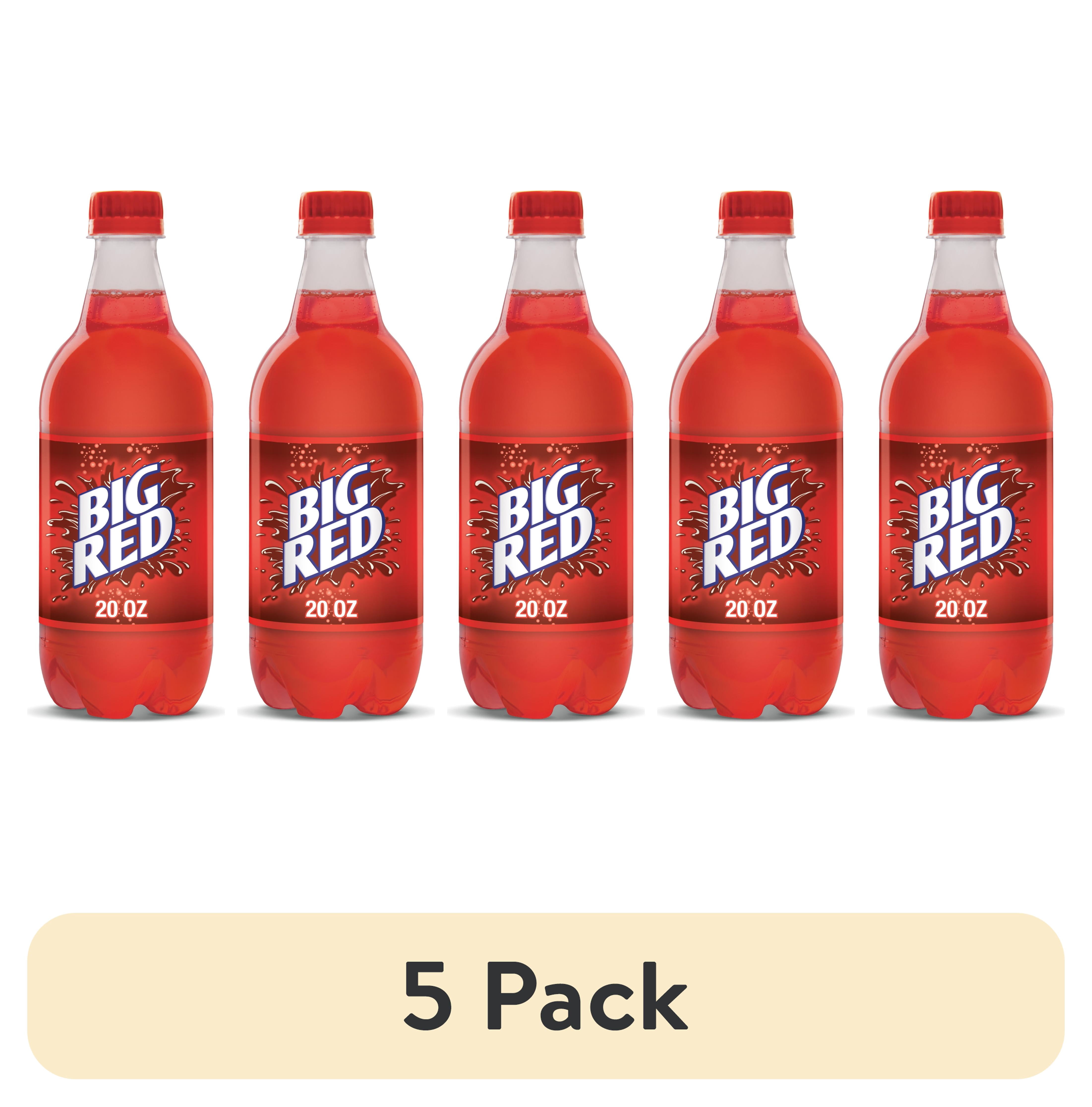 (5 pack) Big Red Soda Pop, 20 fl oz, Bottle