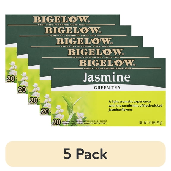(5 pack) Bigelow Jasmine, Green Tea Bags, 20 Count