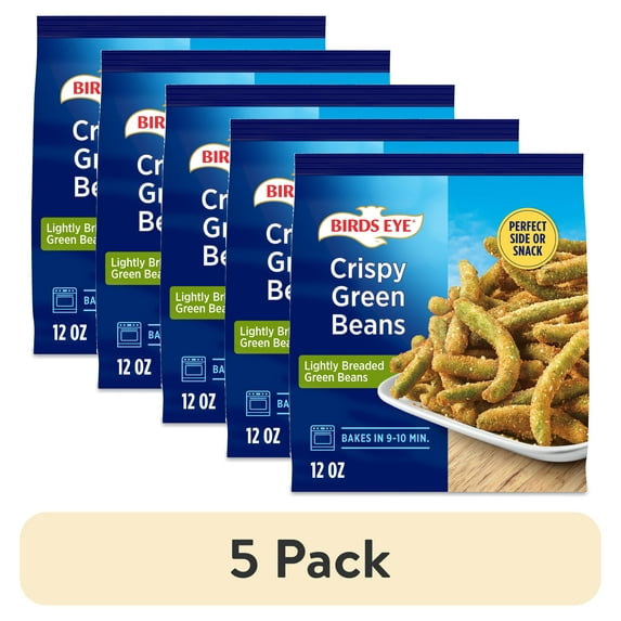 (5 pack) Birds Eye Crispy Green Beans, Frozen Vegetables, 12 oz. Bag