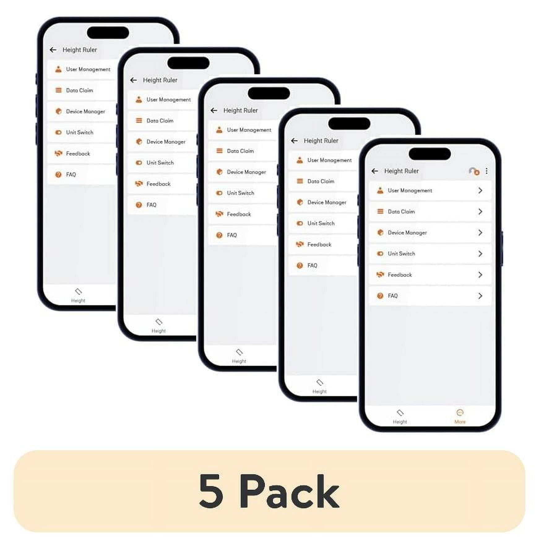 (5 pack) Bisonbody Smart Digital Height Measuring Device for Kids â ...