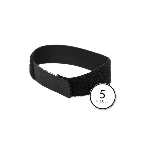 5-pack Black Alesis Hook & Loop Cable Tie Down Straps