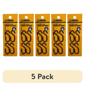 (5 pack) Black Flower Pot S-Hook, 4 Count, Peerless Chain Company, #4718938
