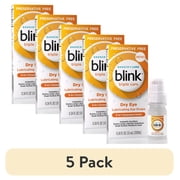 5 pack Blink Triple Care Preservative Free Lubricating Eye Drops - Clinically Proven 3-in-1 Relief for Dry Eyes with Hyaluronic Acid & Lipid Nano-Emulsion, Up to 10 Hours of relief