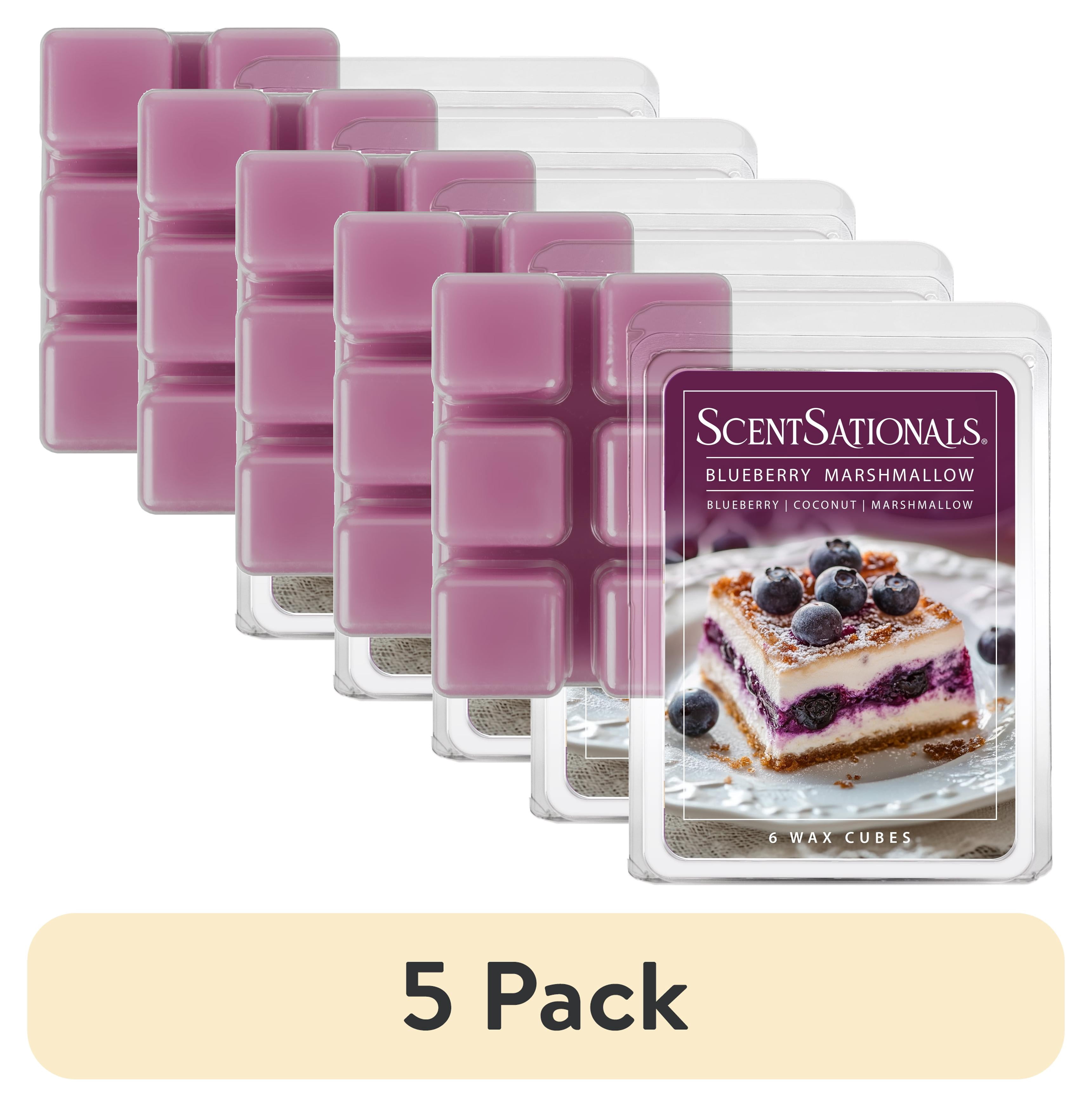 (5 pack) Blueberry Marshmallow Scented Wax Melts, ScentSationals, 2.5 oz