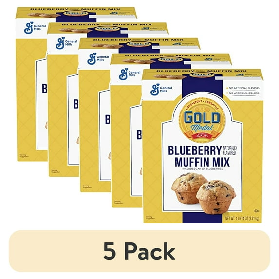(5 pack) Gold Medal Blueberry Muffin Mix, Professional | 5 Pounds