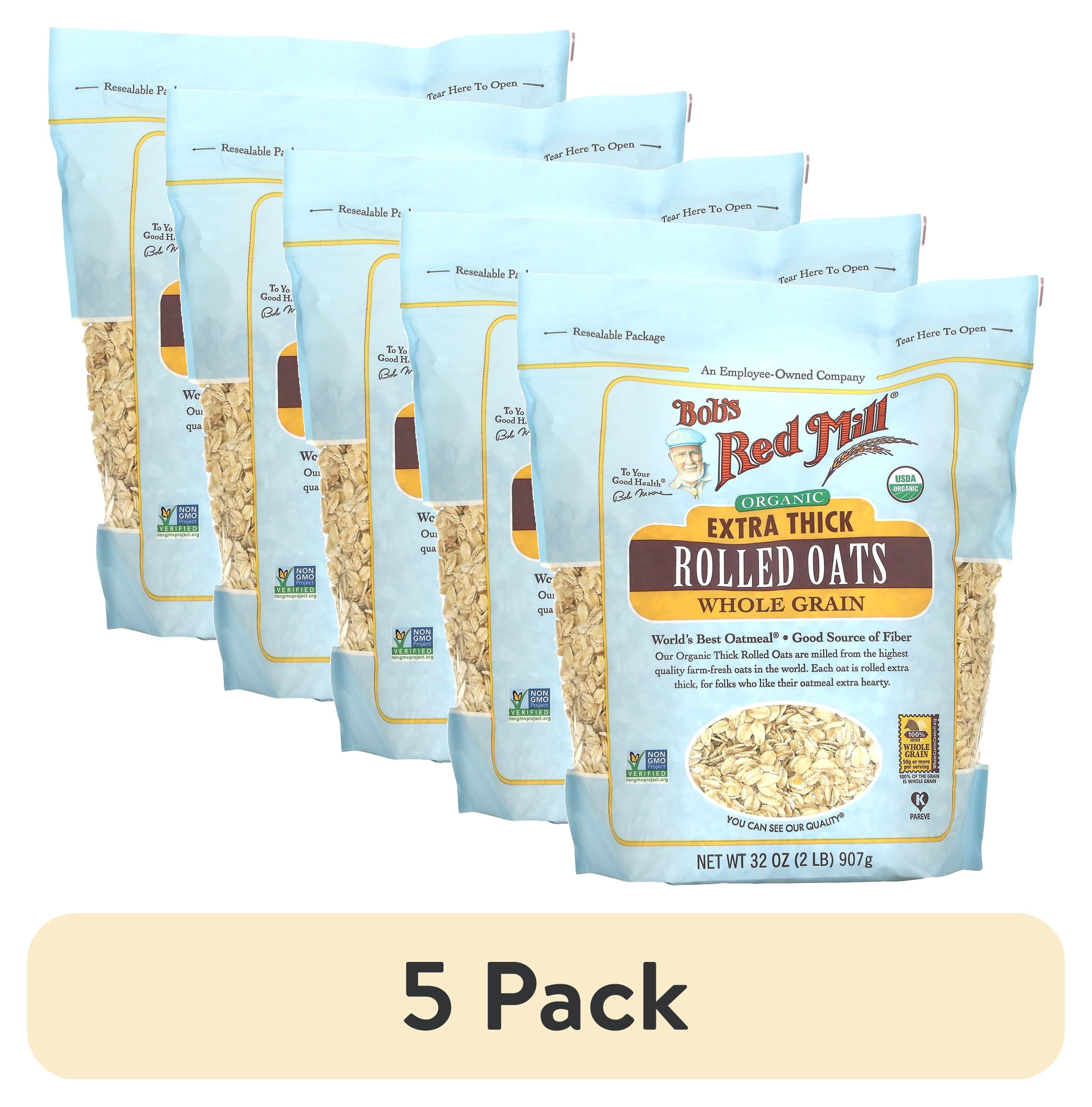 (5 pack) Bob's Red Mill, Extra Thick Rolled Oats, Organic, 32 oz