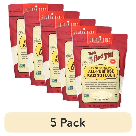 (5 pack) Bob's Red Mill Gluten Free All Purpose Baking Flour 22 oz Pkg