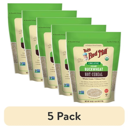 (5 pack) Bob's Red Mill, Hot Cereal, Organic, Creamy Buckwheat, 18 oz