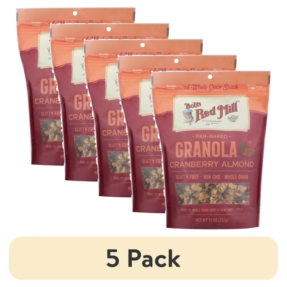 (5 pack) Bob's Red Mill, Pan-Baked Granola, Gluten Free, Cranberry Almond, 11 oz