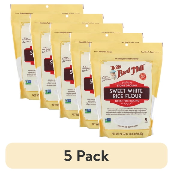 (5 pack) Bob's Red Mill, Sweet White Rice Flour, 24 oz