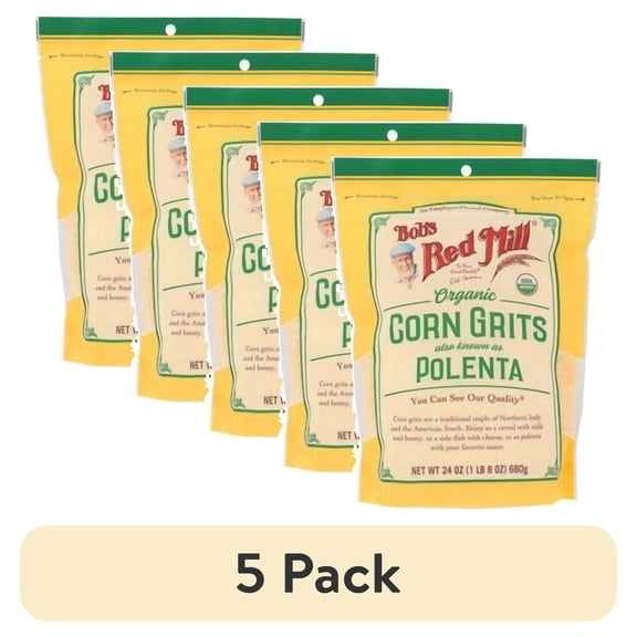 (5 pack) Bob's Red Mill, Yellow Corn Grits, Organic, 24 oz