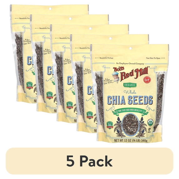 (5 pack) Bobs Red Mill Organic Whole Chia Seeds Gluten Free
