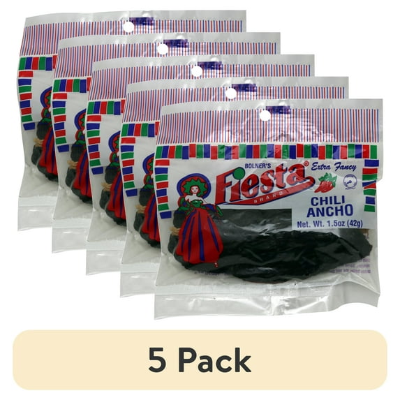 (5 pack) Bolners Fiesta Fiesta Ancho Chili Pods, 1.5 Oz