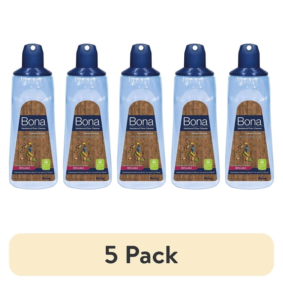 (5 pack) Bona Hardwood Floor Cleaner Refillable Cartridge - Concentrate - 2 Pack, 34 oz
