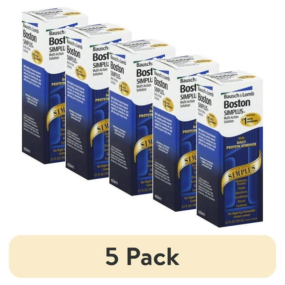 (5 pack) Boston Simplus Multi-Action Solution With Daily Protein Remover # 424 - 3.5 Oz
