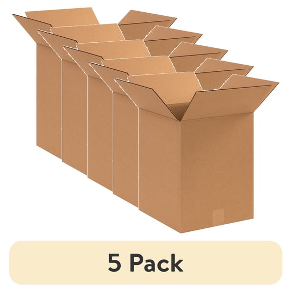 (5 pack) Box Partners Corrugated Bxs,12x12x15,Kraft,25/BDL - BXP 121215