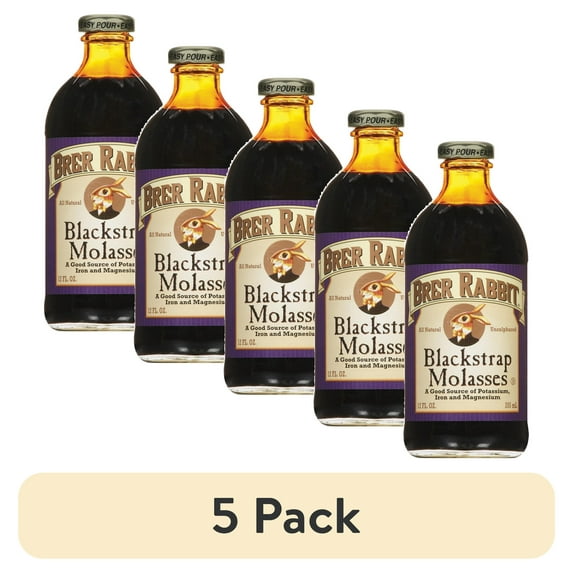 (5 pack) Brer Rabbit Molasses, Blackstrap, 12 oz