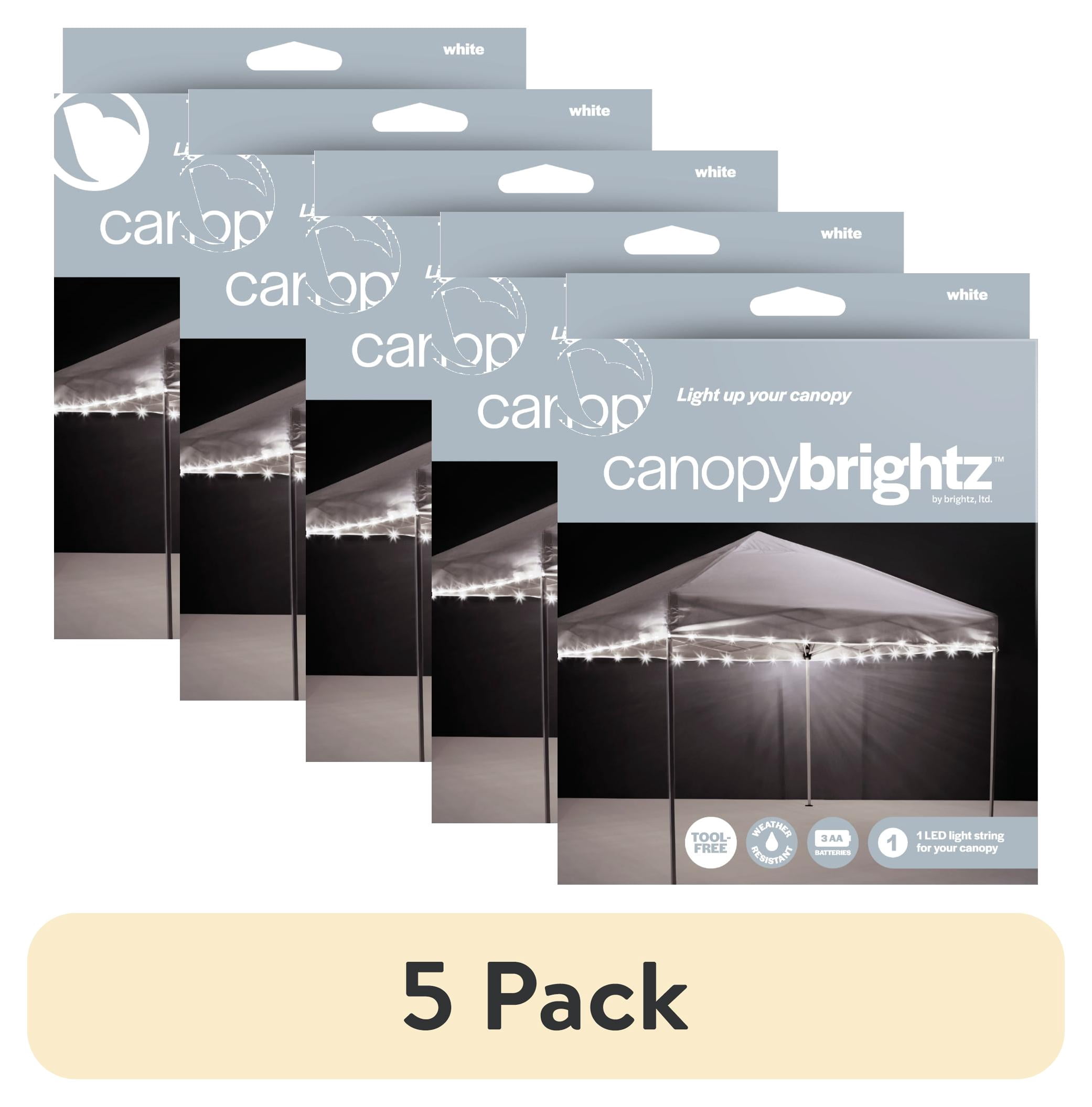 (5 pack) Brightz CanopyBrightz LED Tent Lights – 40ft String for 10x10 Tents - White