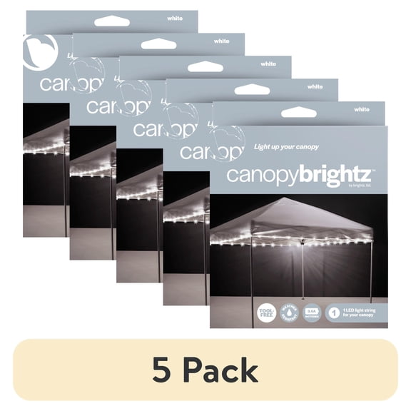 (5 pack) Brightz CanopyBrightz LED Tent Lights – 40ft String for 10x10 Tents - White