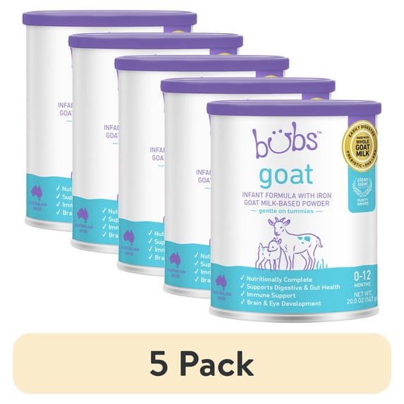 (5 pack) Bubs Easy Digest Goat Milk Infant Formula Powder (Babies 0-12 Months) - 20oz