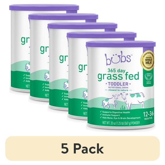 (5 pack) Bubs Grass Fed Toddler Nutritional Drink (12-36 Months)