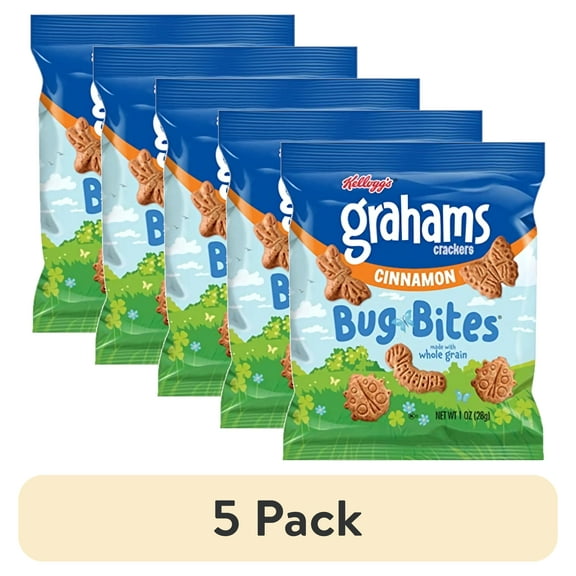 (5 pack) Bug Bites Grahams Crackers, 1 Oz, 20 Packs