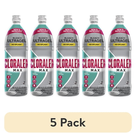 (5 pack) Cloralen Max Ultragel No Splash Bleach, Unscented, 32.12 fl oz