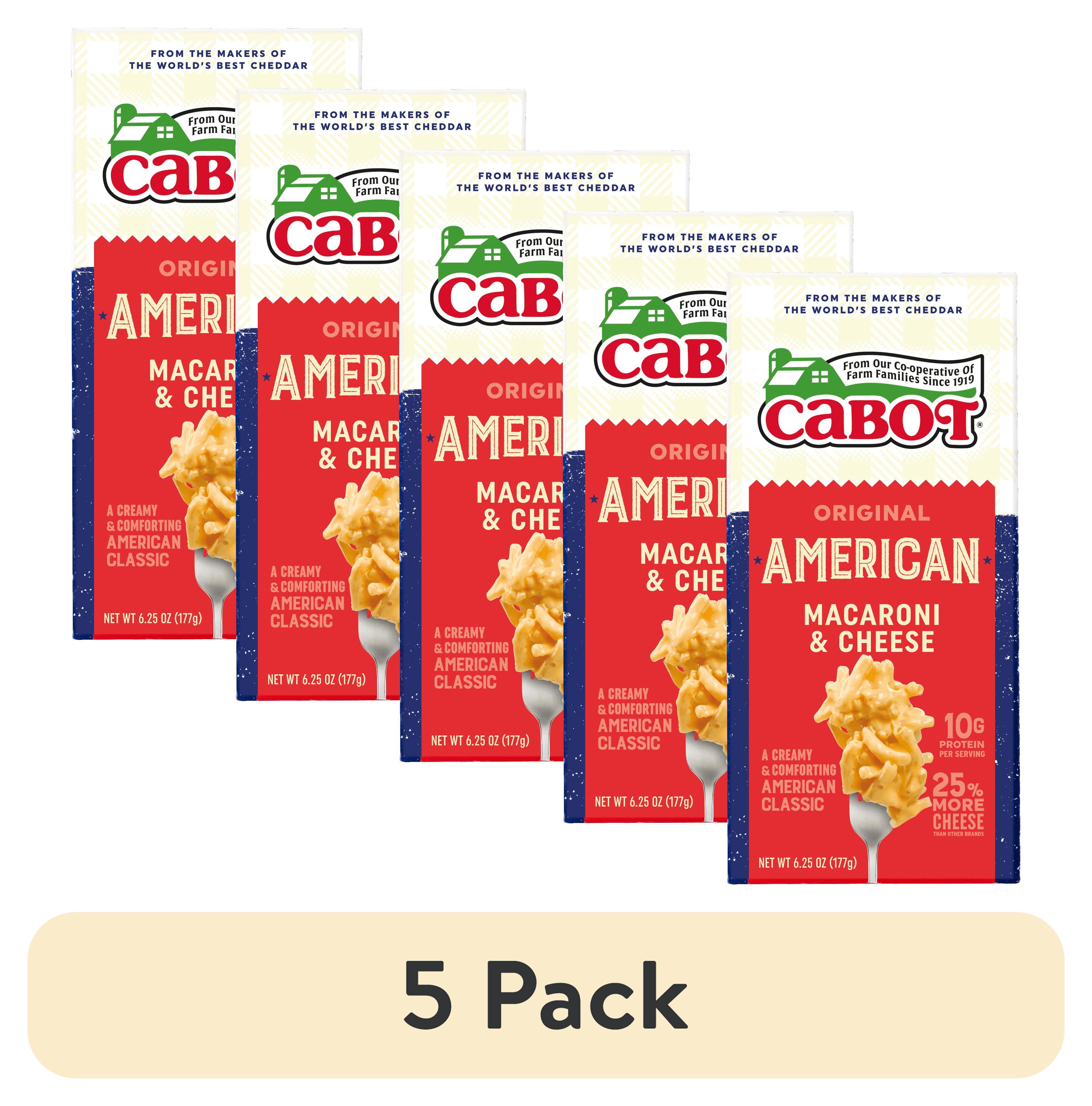 (5 pack) Cabot Original American Macaroni & Cheese Shells with Organic Pasta, 6.25 oz Box, Shelf-Stable