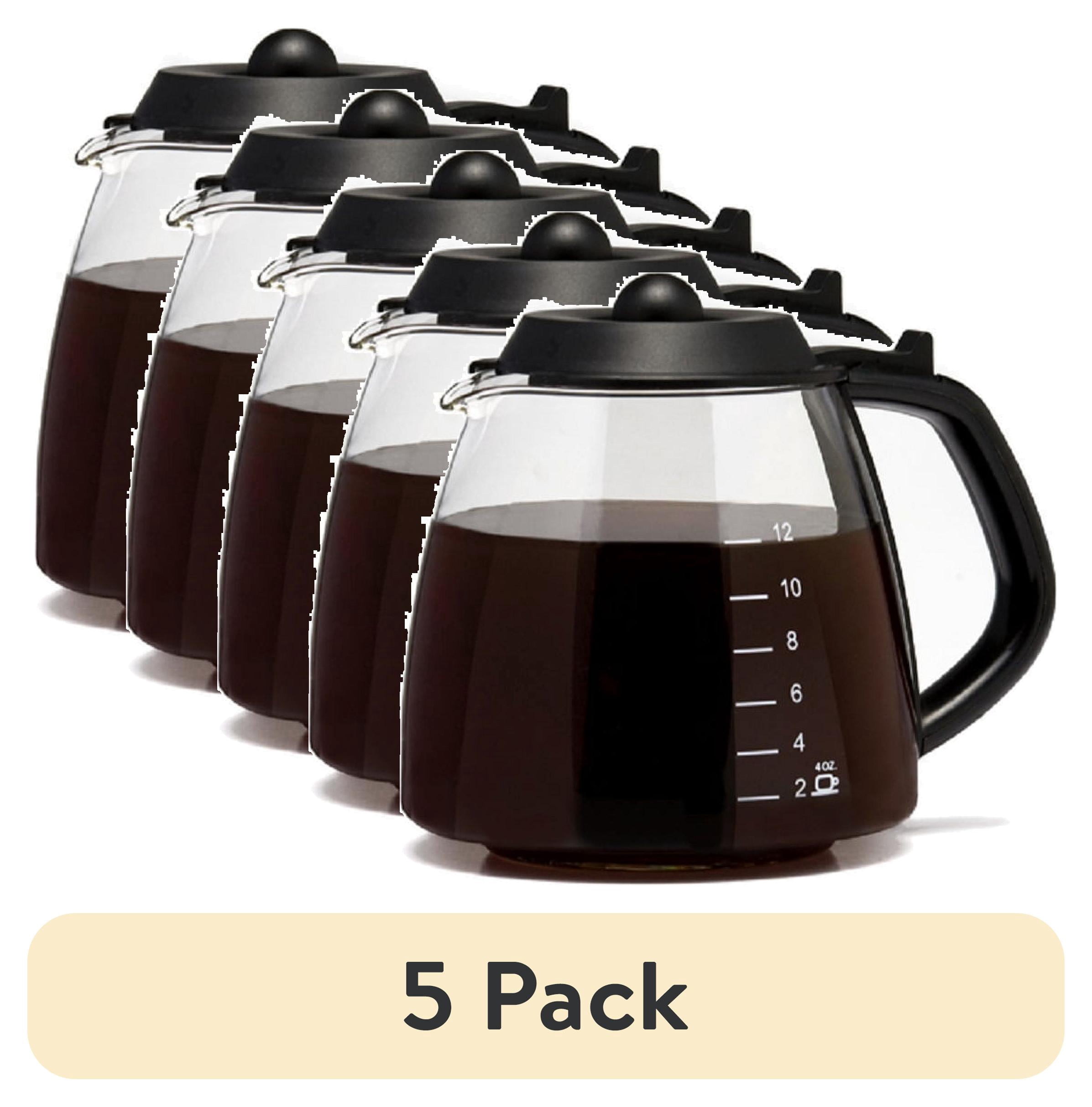Cafe Brew Universal 12-Cup Replacement Glass Carafe with Pause and Serve,  Black - Walmart.com