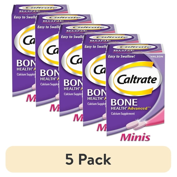 (5 pack) Caltrate 600+D3 plus Minerals Calcium Mini Tablets, 150 Ct