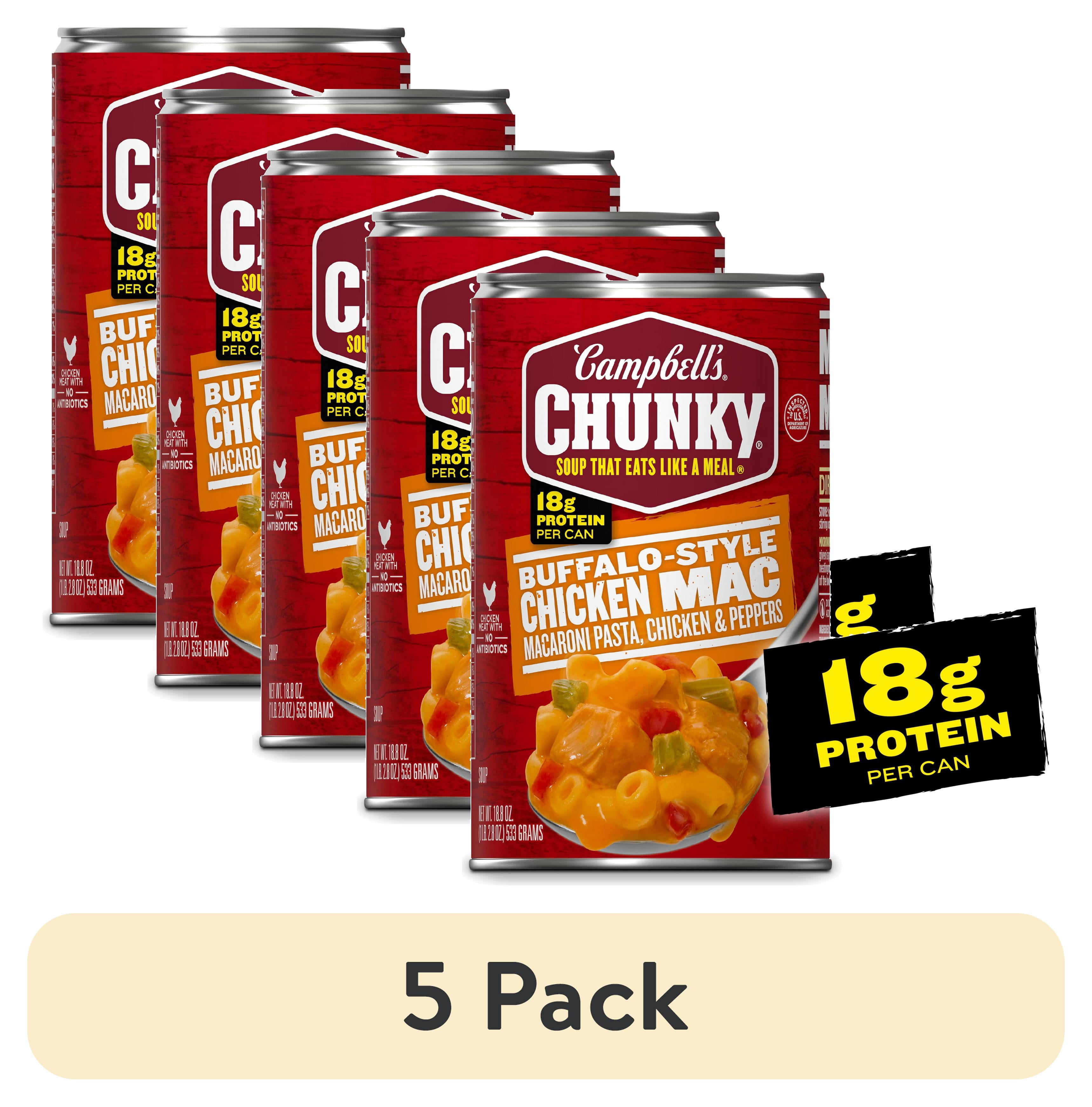 (5 pack) Campbell’s Chunky Buffalo-Style Chicken Mac Soup, 18.8 oz Can