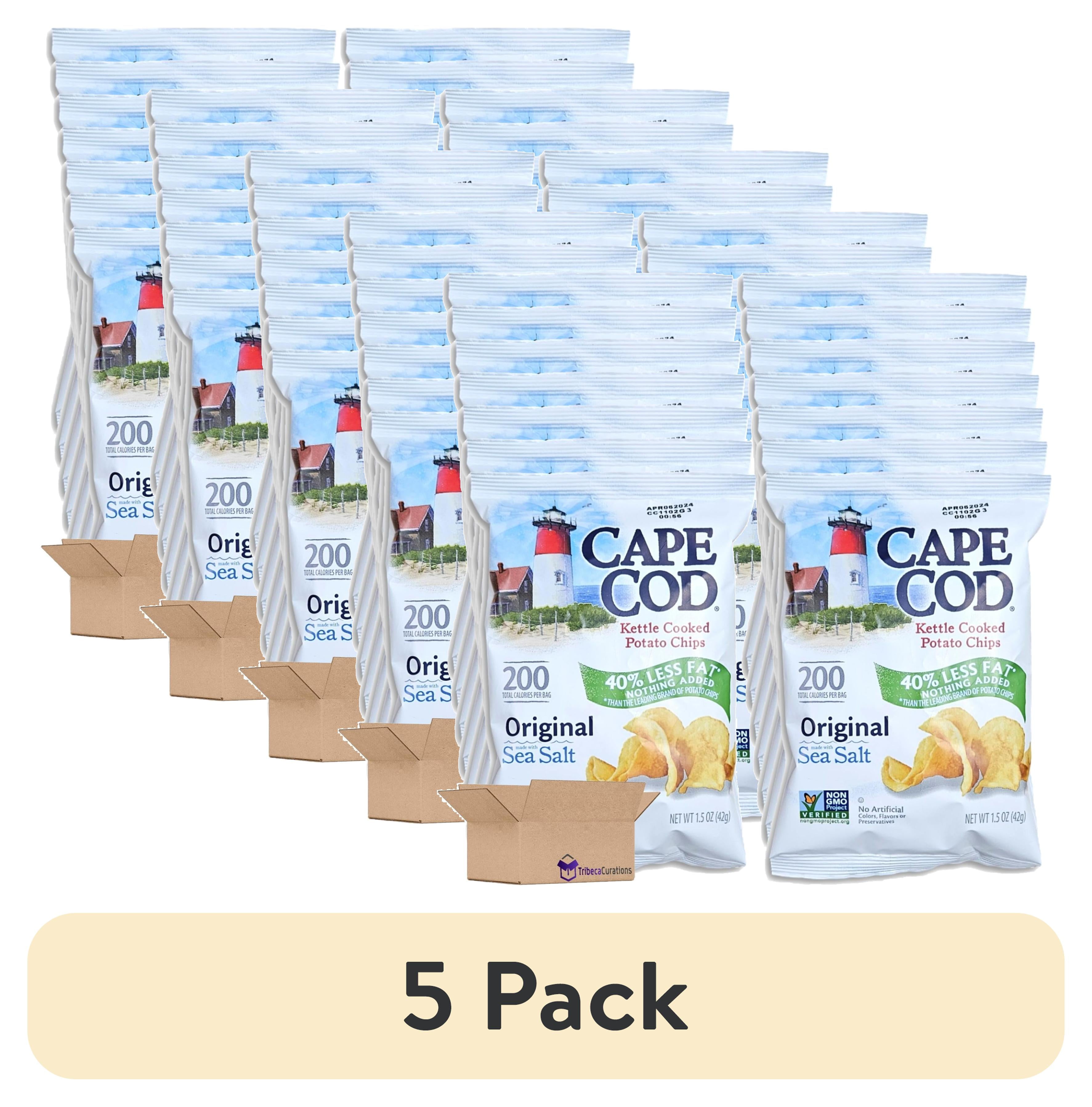 (5 pack) Cape Cod 40% Less Fat Kettle Cooked Potato Chips Value Pack ...