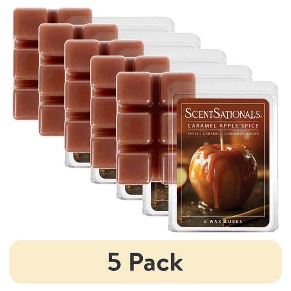(5 pack) Caramel Apple Spice Scented Wax Melts, ScentSationals, 2.5 oz