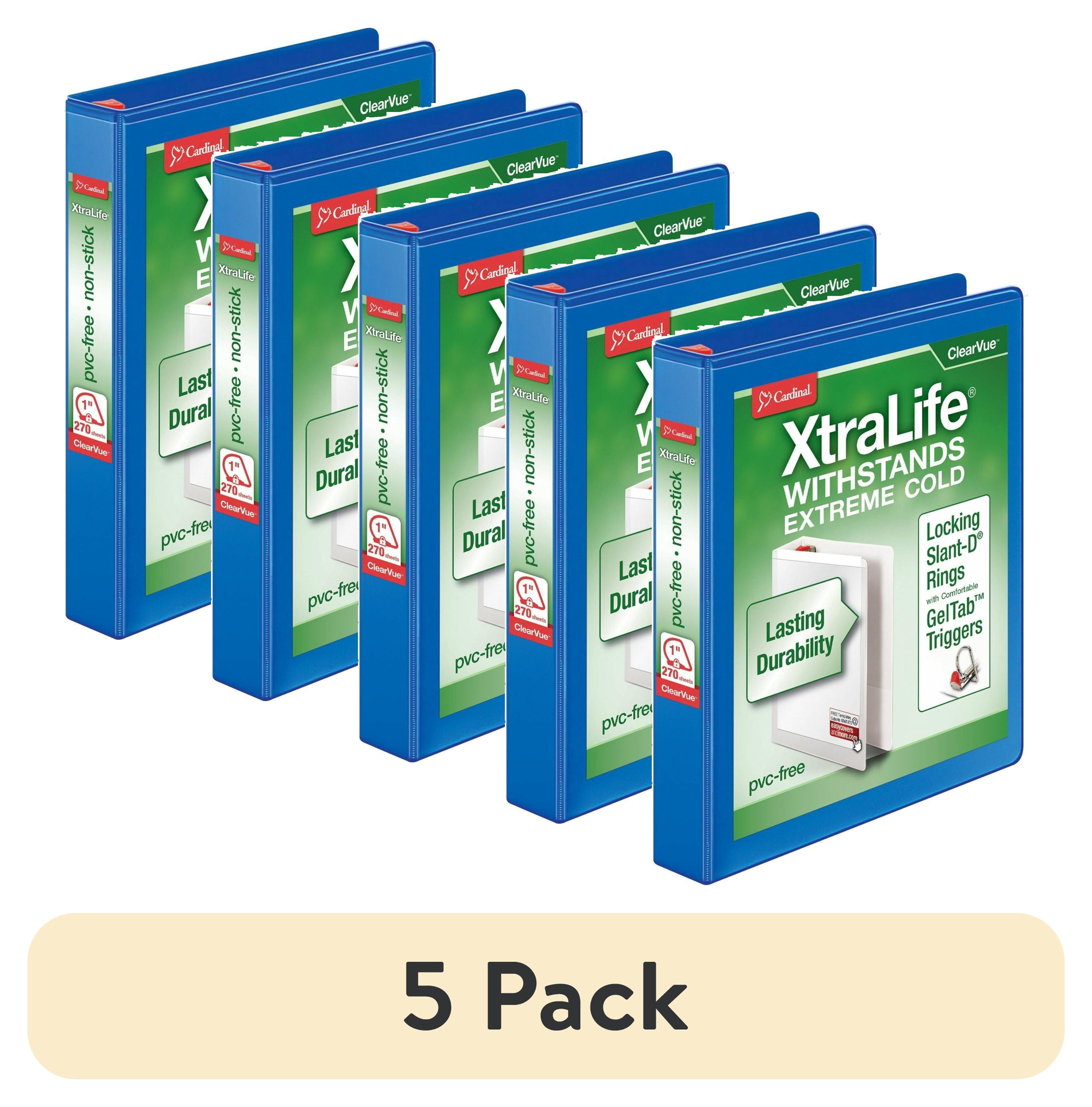 (5 pack) Cardinal Xtralife ClearVue Locking Slant-D Binders - Walmart.com