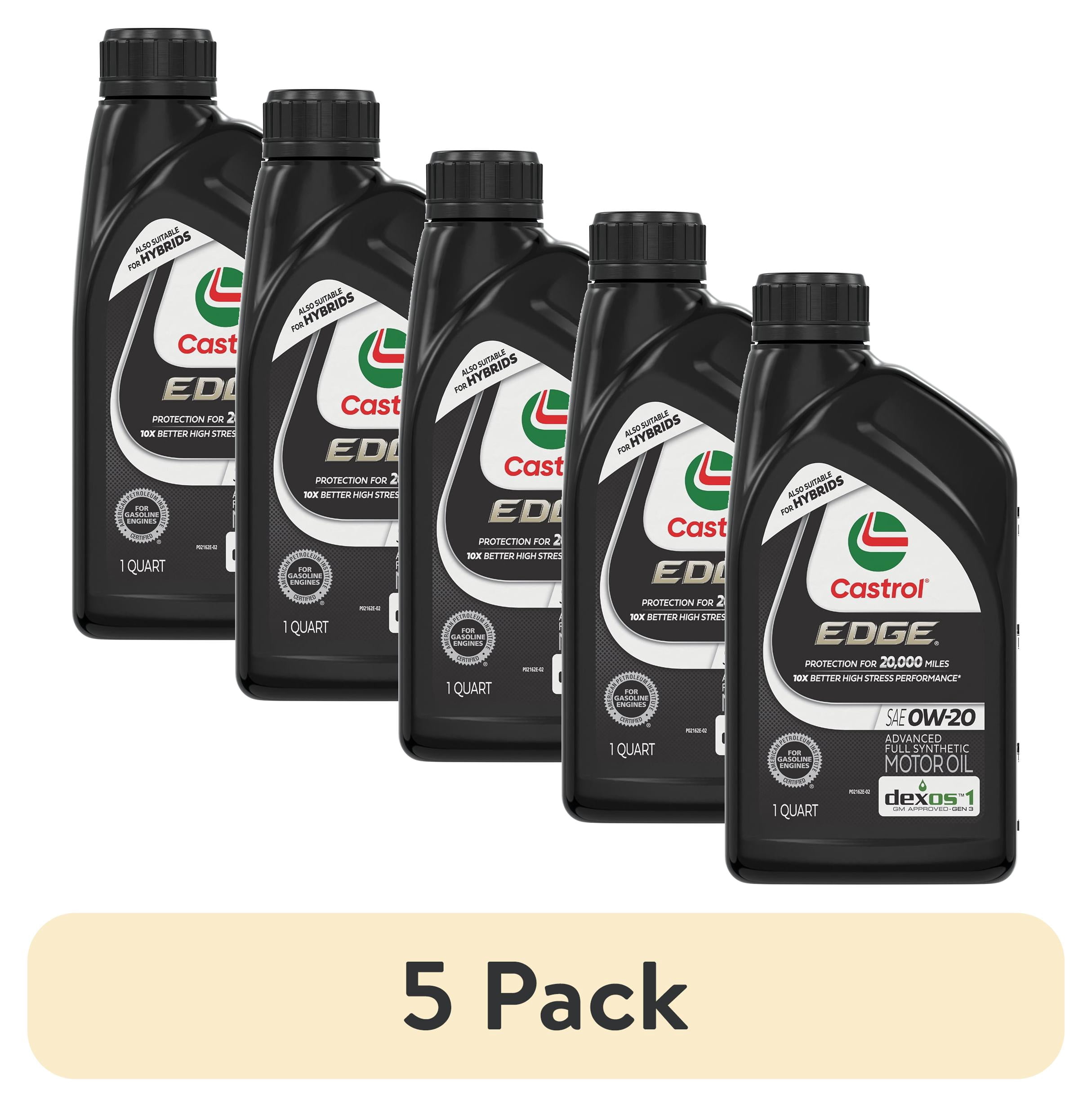5 pack) Castrol EDGE 0W-20 Advanced Full Synthetic Motor Oil, 1