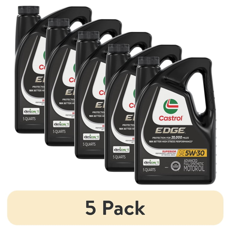 5 pack) Castrol EDGE 5W-30 Advanced Full Synthetic Motor Oil, 5