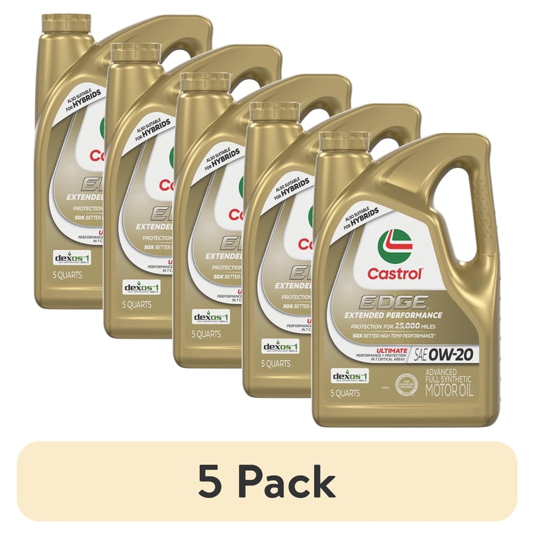 5 pack) Castrol EDGE Extended Performance 0W-20 Advanced Full