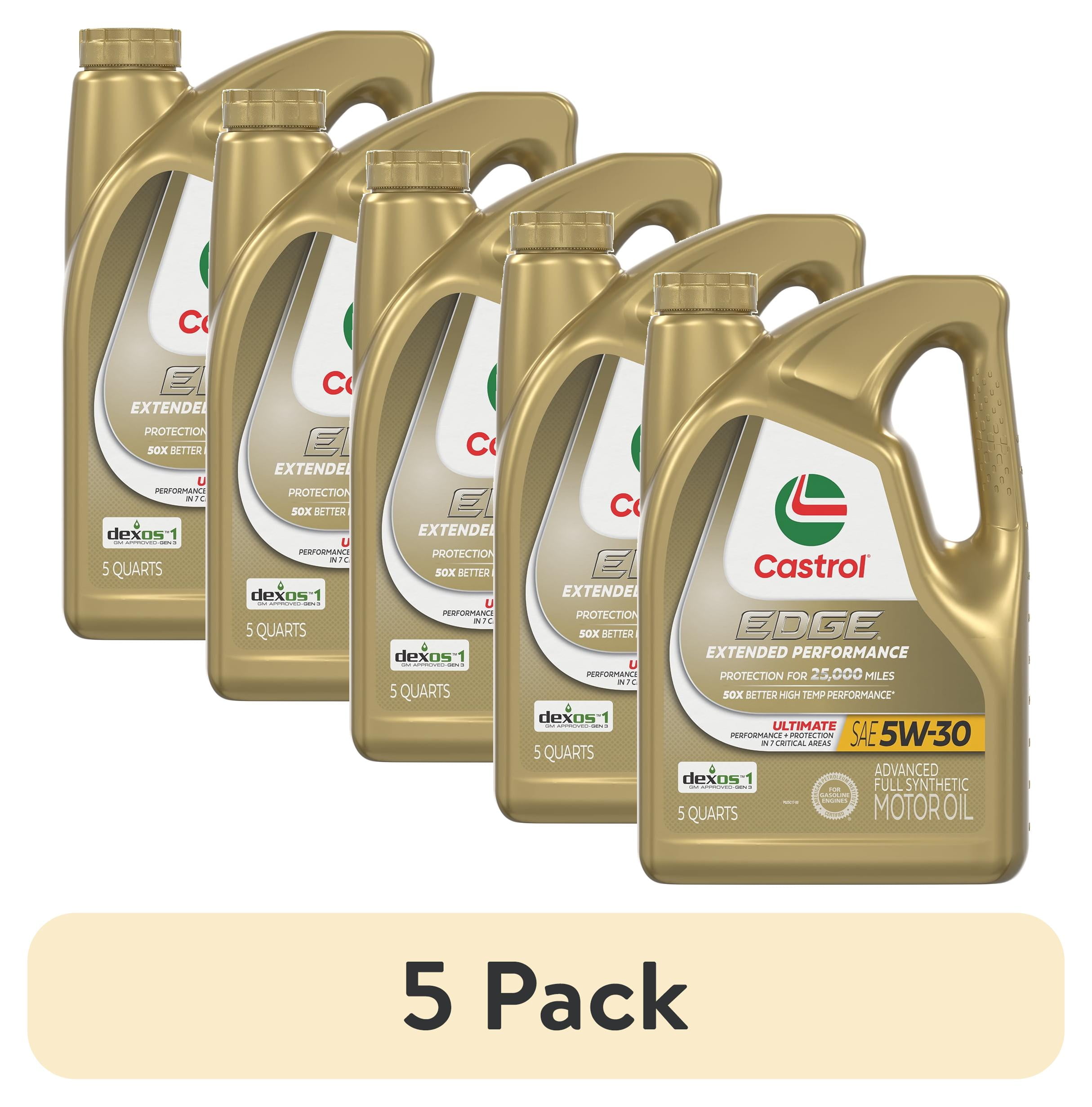(5 pack) Castrol EDGE Extended Performance 5W-30 Advanced Full ...