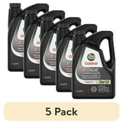 عبوة من 5 قطع من زيت المحرك الاصطناعي الكامل المتقدم Castrol EDGE High Mileage 5W-20، سعة 5 لتر