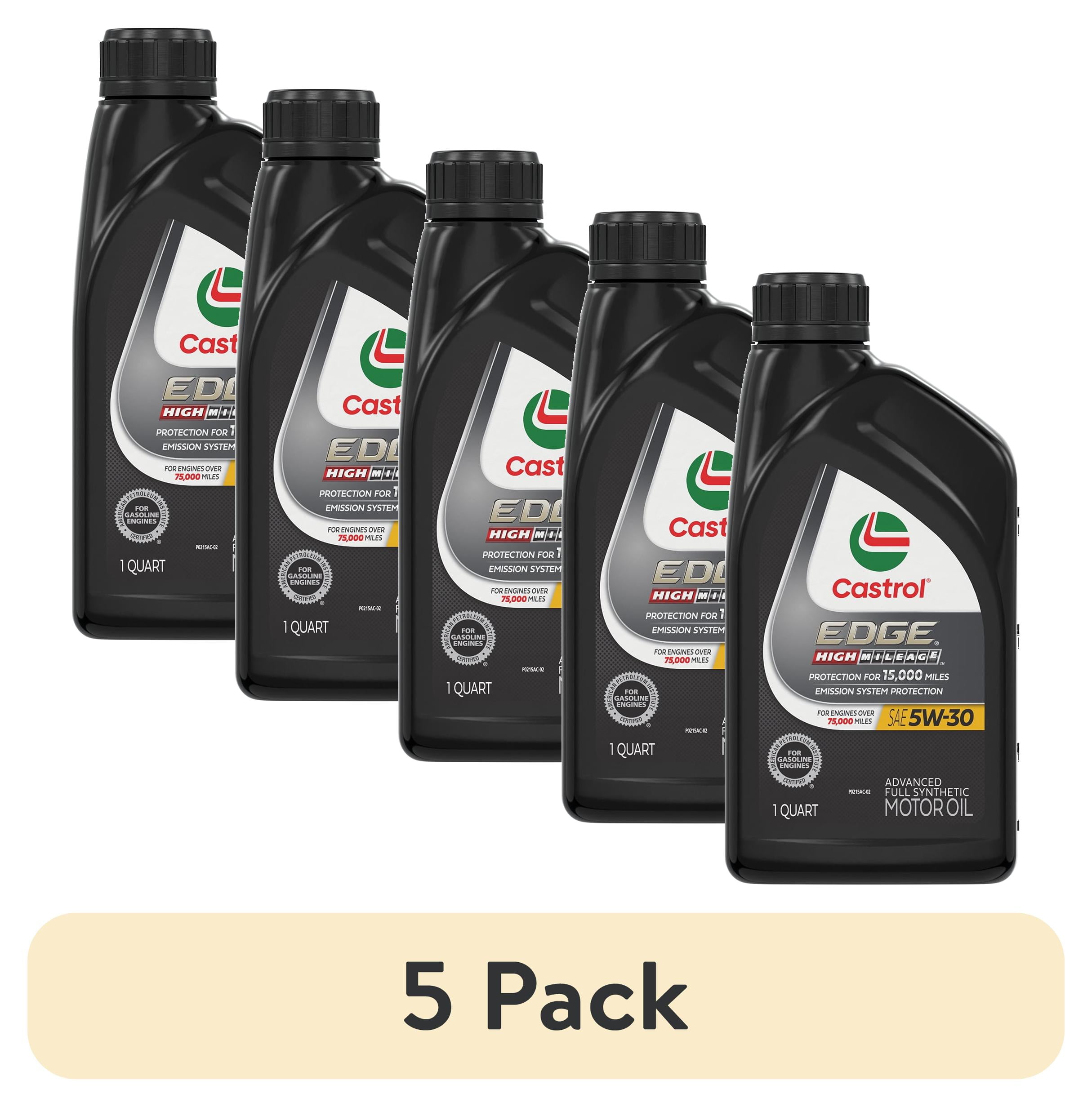 5 pack) Castrol EDGE High Mileage 5W-30 Advanced Full Synthetic