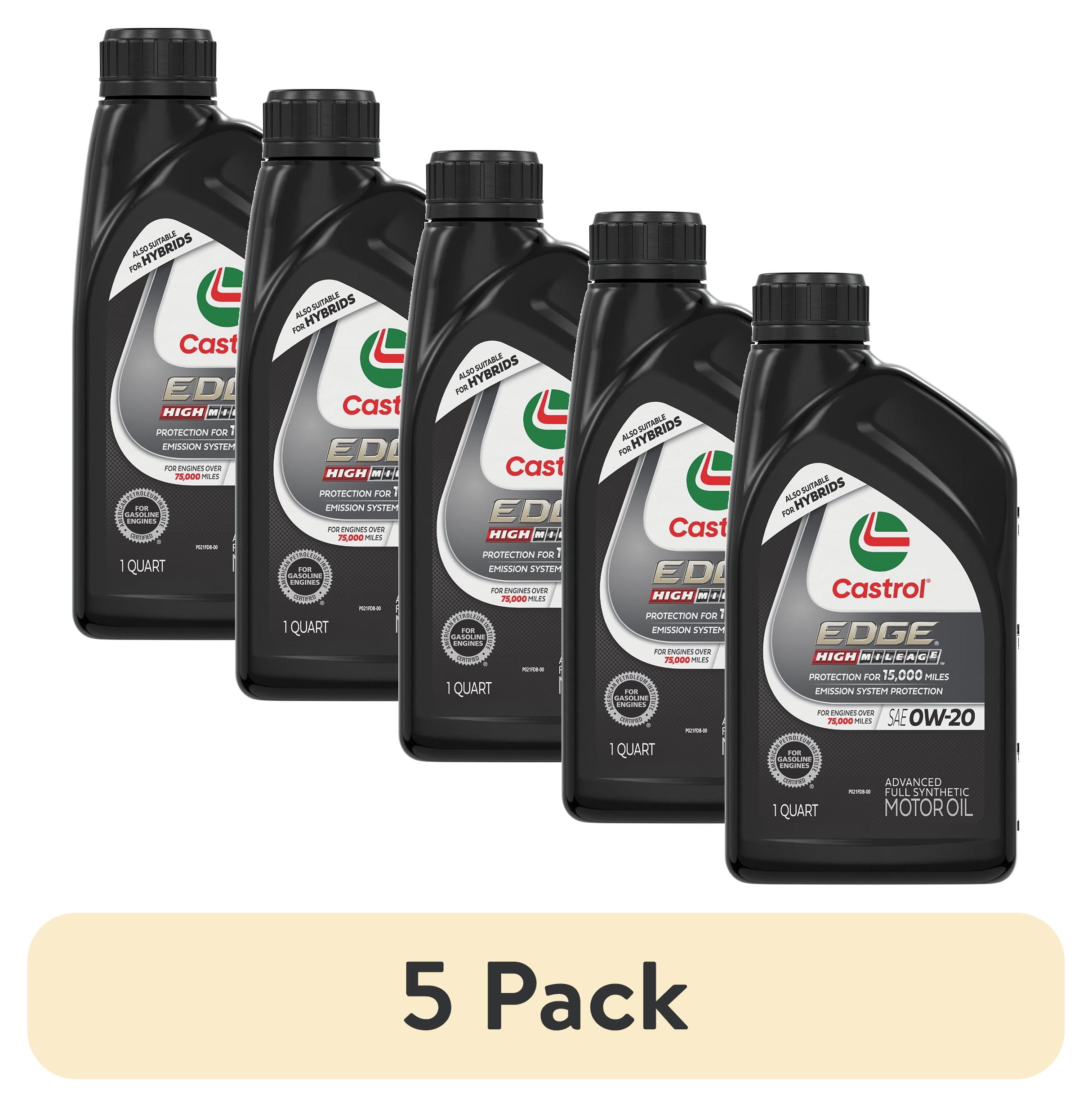 エンジンオイル　EDGE 0W-20 4個 5 pack) Castrol Edge High Mileage 0W-20 Advanced Full Synthetic