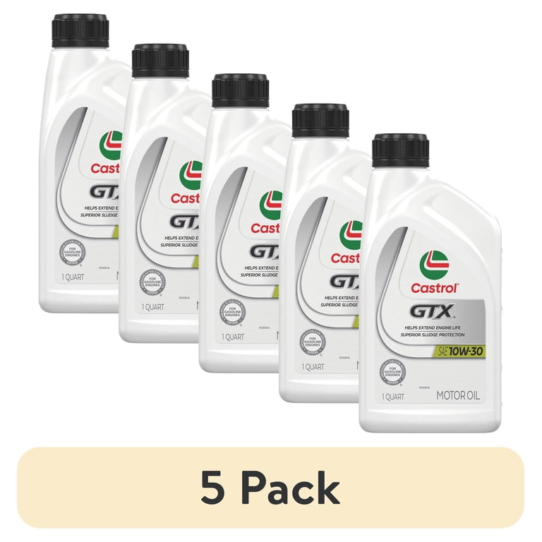 5 pack) Castrol GTX 10W-30 Conventional Motor Oil, 1 Quart