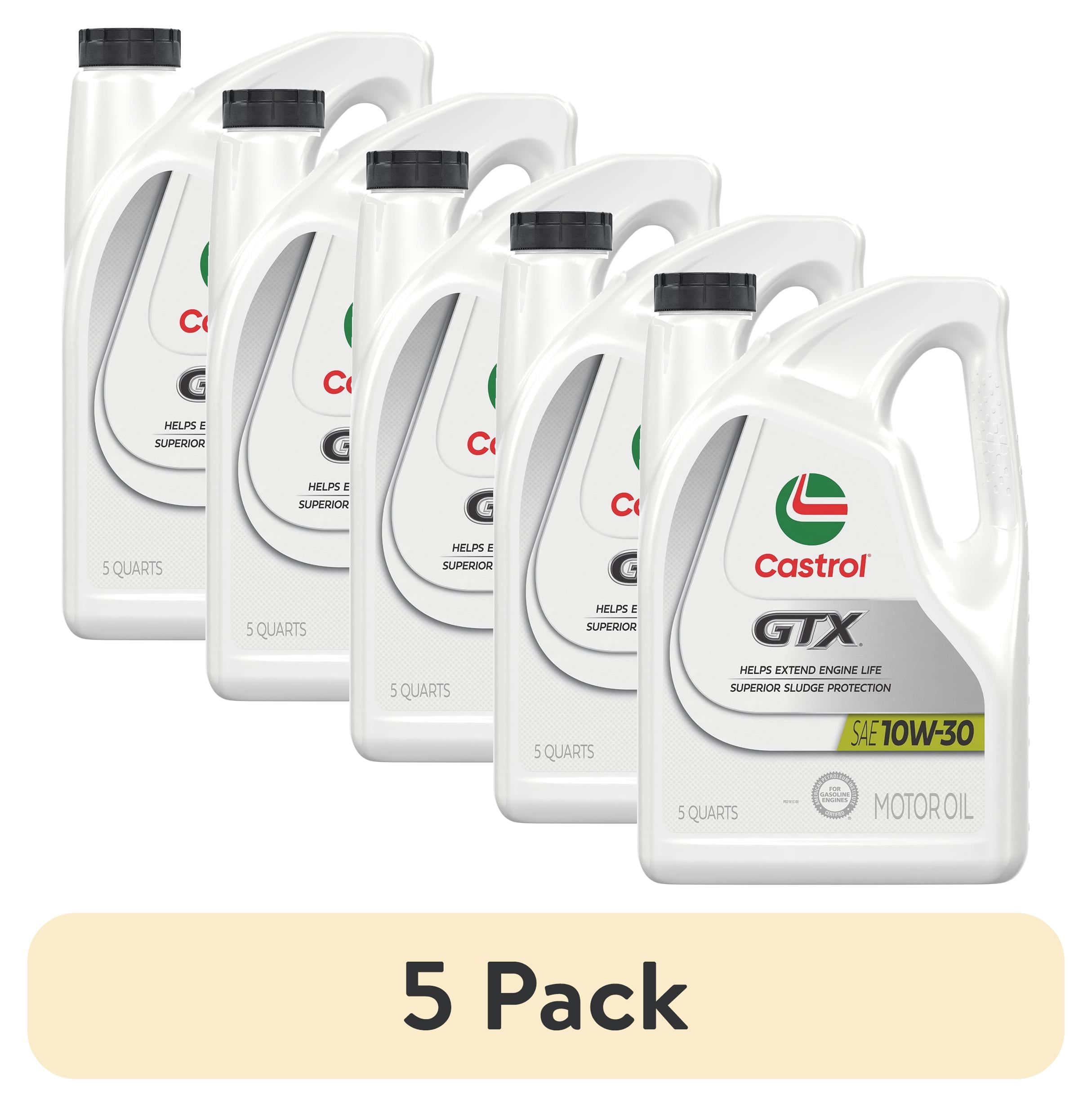 4 pack) Castrol GTX 10W-30 Conventional Motor Oil, 5 Quarts