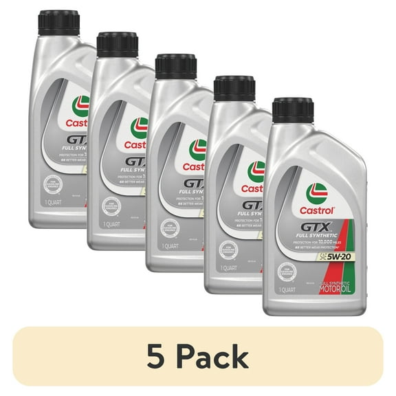 (5 pack) Castrol GTX Full Synthetic 5W-20 Motor Oil, 1 Quart